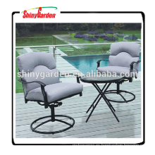 Patio aluninum jardín mesa redonda y conjunto bistro silla